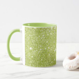 Limone grüne Glitzer-Glitzern Tasse