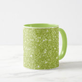 Limone grüne Glitzer-Glitzern Tasse (VorderseiteRechts)