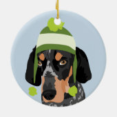 Limone grüne Hutcoonhound-Verzierung Keramikornament (Hinten)