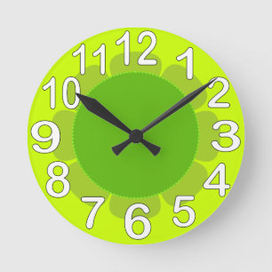 Limone grüne Landküche Runde Wanduhr