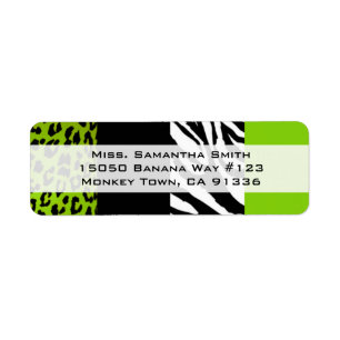 Limone grüne Leopard-und Zebra-Tierdruck-Rückkeh