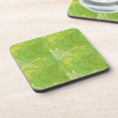 Limone grüne Retro Blumenpaisley-Federn Untersetzer (Linke Seite)