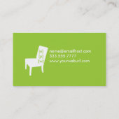 Limone grüne Stuhl-Geschäfts-Karte Visitenkarte (Rückseite)