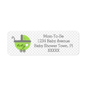 Limone grüne u. graue Polka Punkt-Baby Dusche