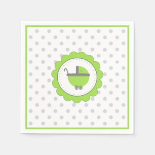 Limone grüne und graue Baby-Dusche Serviette