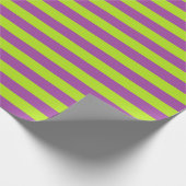 Limone grüne und lila Streifen Geschenkpapier (Ecke)