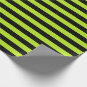 Limone grüne und schwarze Streifen Geschenkpapier (Ecke)