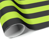 Limone grüne und schwarze Streifen Geschenkpapier (Rolleneckpunkt)
