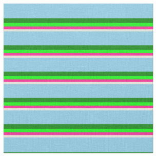 Limone, grüne und Sky Blue Lines in Beige, tiefros Stoff