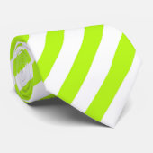 Limone grüne/weiße gestreifte Krawatte (Gerollt)