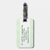 Limone, grüne Zickzack Muster-Monogramm-Gepäckanhä Gepäckanhänger (Rückseite vertikal)
