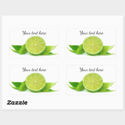 Limone Hälfte Rechteckiger Aufkleber (Blatt)