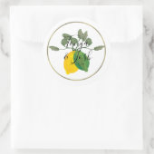 Limone Hochzeit von Wasserfarben Runder Aufkleber (Tasche)