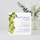 Limone I Italian Lemon & Blue Tile Dusche Einladun Einladung (Stehend Vorderseite)