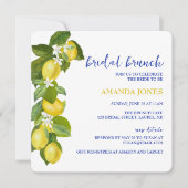 Limone I Italian Lemon & Blue Tile Dusche Einladun Einladung (Vorderseite)