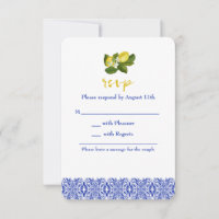 Limone I Italian Lemon & Blue Tile RSVP Card