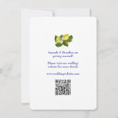 Limone I Italian Lemon & Blue Tile Save the Date Einladung (Rückseite)