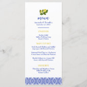 Limone I Italian Lemon & Blue Tile Wedding Menu Menükarte (Vorderseite)