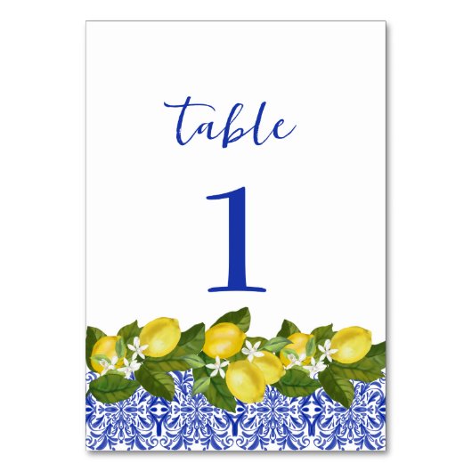 Limone-I-Tischnummern Tischnummer (Vorderseite)