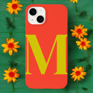 Limone Korallenanfängliche Personalisierte Monogra Case-Mate iPhone 14 Hülle
