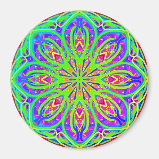Limone Lila Mandala Style Boho Magnet (Vorne)