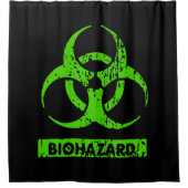 Limone Neon Green Bio-Hazard-Chemikalien Graphic Duschvorhang (Vorderseite)
