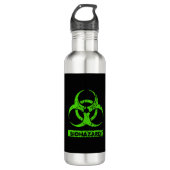 Limone Neon Green Bio-Hazard-Chemikalien Graphic Edelstahlflasche (Vorderseite)