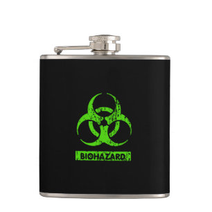Limone Neon Green Bio-Hazard-Chemikalien Graphic Flachmann