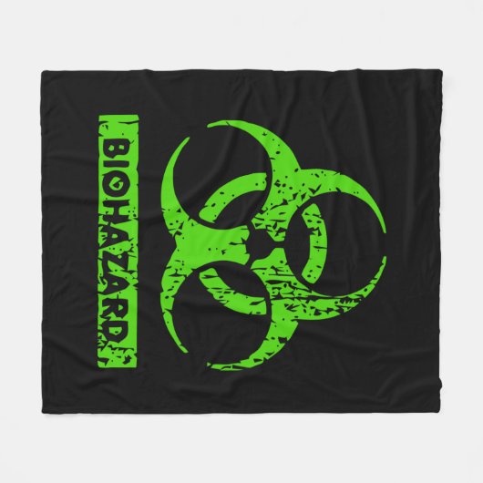 Limone Neon Green Bio-Hazard-Chemikalien Graphic Fleecedecke (Vorderseite (Horizontal))