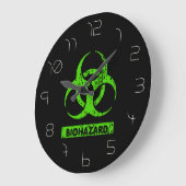 Limone Neon Green Bio-Hazard-Chemikalien Graphic Große Wanduhr (Winkel)