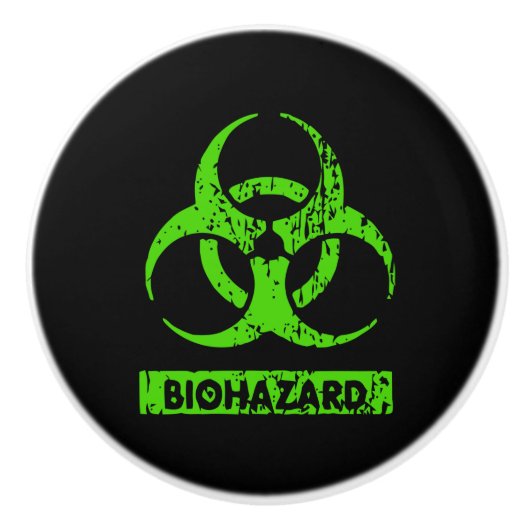 Limone Neon Green Bio-Hazard-Chemikalien Graphic Keramikknauf (Vorderseite)