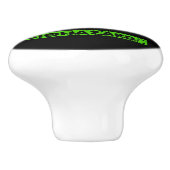 Limone Neon Green Bio-Hazard-Chemikalien Graphic Keramikknauf (Seitenansicht)