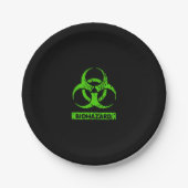 Limone Neon Green Bio-Hazard-Chemikalien Graphic Pappteller (Vorderseite)