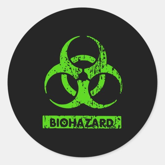 Limone Neon Green Bio-Hazard-Chemikalien Graphic Runder Aufkleber (Vorderseite)