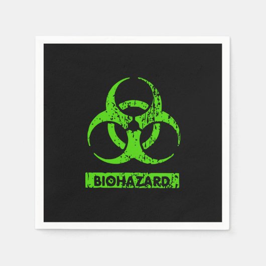 Limone Neon Green Bio-Hazard-Chemikalien Graphic Serviette (Vorderseite)