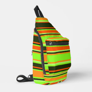 Limone, orangefarbene und mit Mandarine gestreifte Crossbody Bag