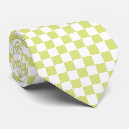 Limone Retro-Checkerboard Krawatte (Gerollt)