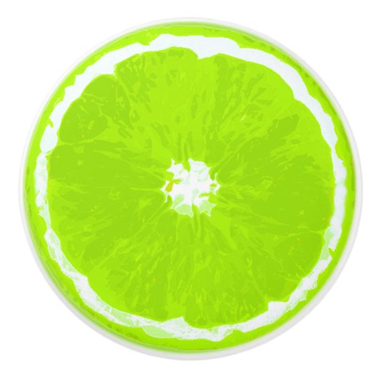 Limone Scheibe-Digital-Malerei Keramikknauf (Vorderseite)