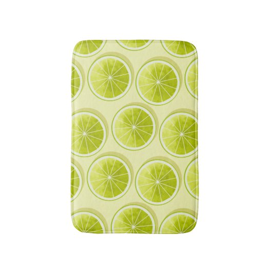 Limone Scheiben auf hellgelben Flächen Badematte (Vorderseite Vertikal)