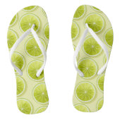 Limone Scheiben auf hellgelben Flächen Badesandalen (Fußbett)
