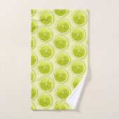 Limone Scheiben auf hellgelben Flächen Badhandtuch Set (Handtuch)