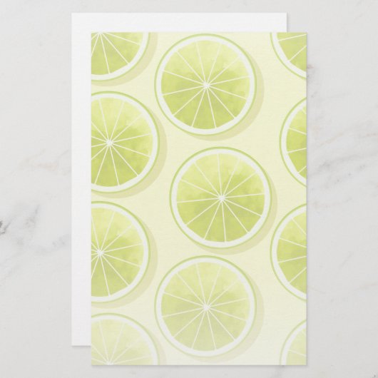 Limone Scheiben auf hellgelben Flächen Briefpapier (Vorne/Hinten)