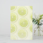 Limone Scheiben auf hellgelben Flächen Briefpapier (Stehend Vorderseite)