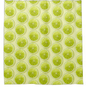 Limone Scheiben auf hellgelben Flächen Duschvorhang (Vorderseite)