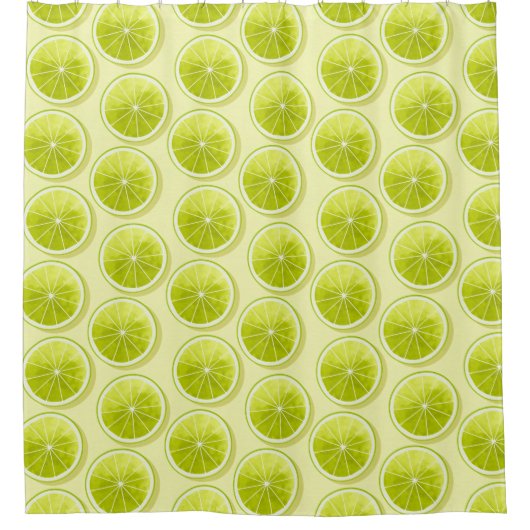 Limone Scheiben auf hellgelben Flächen Duschvorhang (Vorderseite)