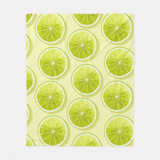 Limone Scheiben auf hellgelben Flächen Fleecedecke (Vorderseite)