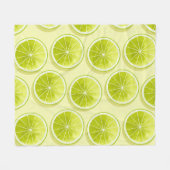 Limone Scheiben auf hellgelben Flächen Fleecedecke (Vorderseite (Horizontal))