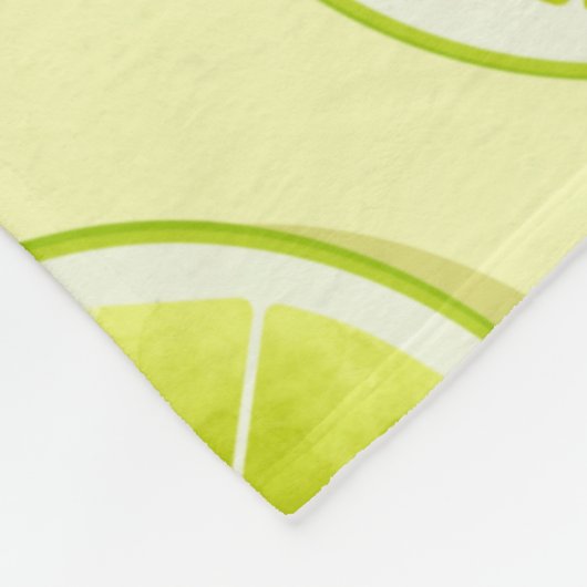 Limone Scheiben auf hellgelben Flächen Fleecedecke (Ecke)