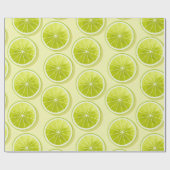 Limone Scheiben auf hellgelben Flächen Geschenkpapier (Flach)