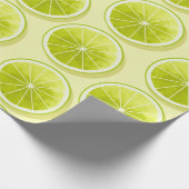 Limone Scheiben auf hellgelben Flächen Geschenkpapier (Ecke)